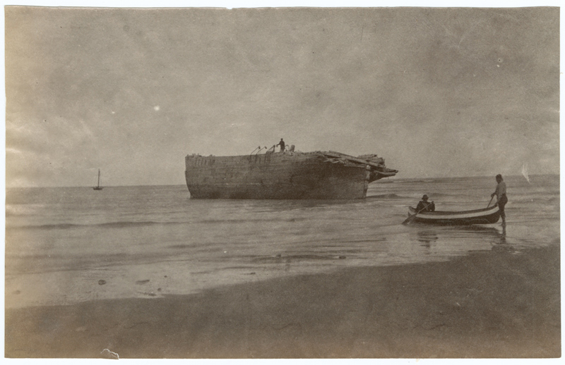 Wreck of H.B. Schooner Cam Owen seen near Sandy Head, Hudsons Bay